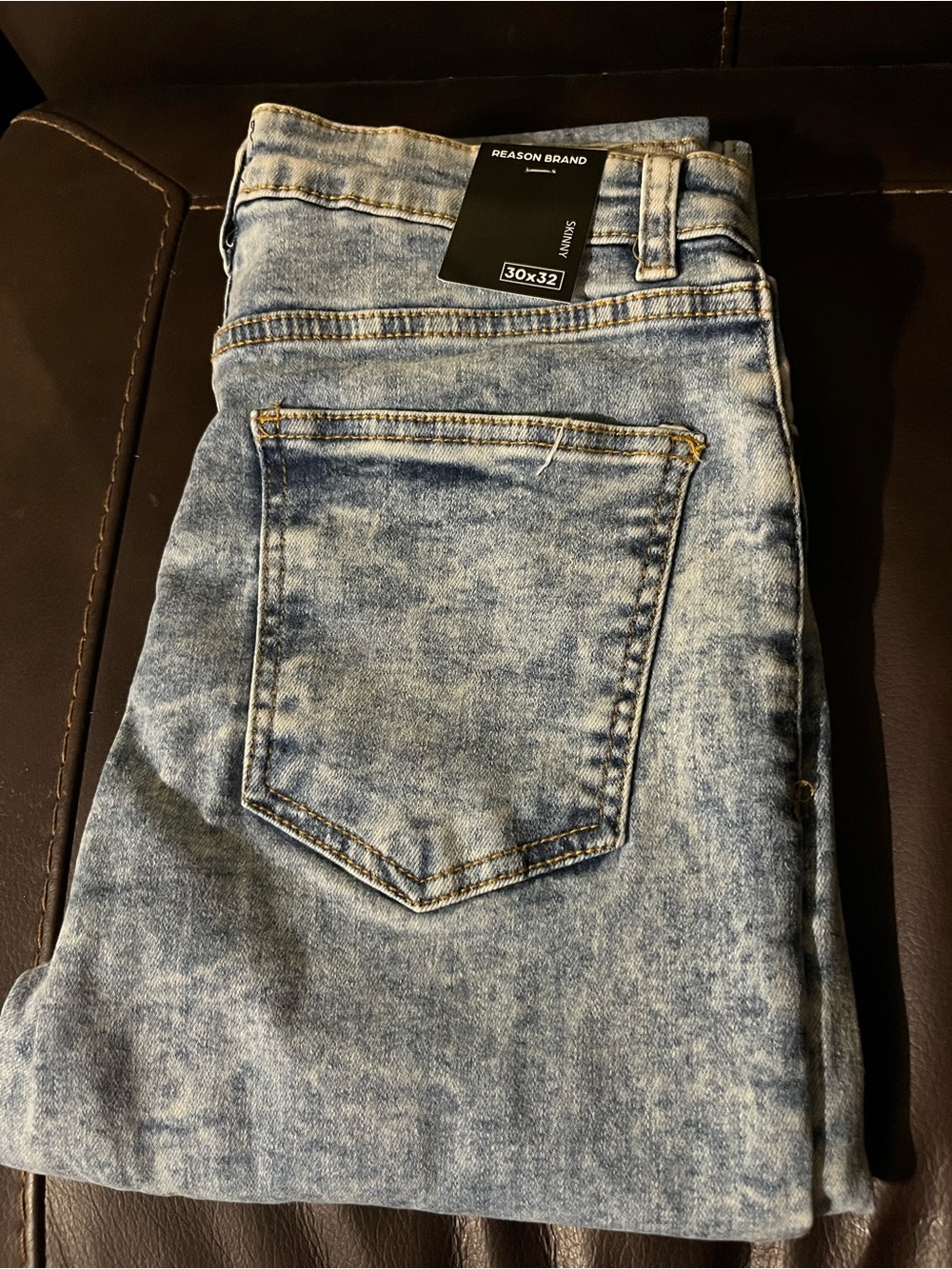 Reason Light Acid-Wash Blue Slim Jeans